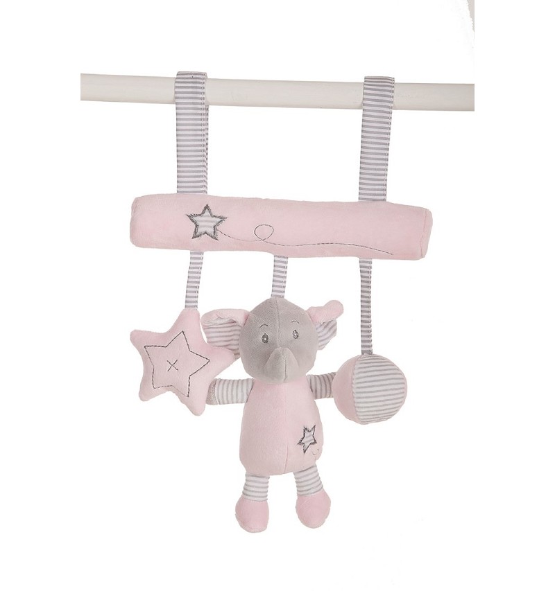 Colgador Peluche Elefante Rosa 25Cm