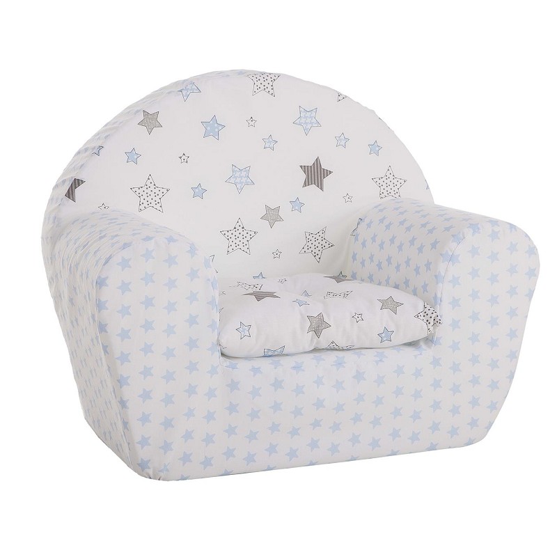 Sillón para Bebés Azul y Estrellas Gris con Cojin