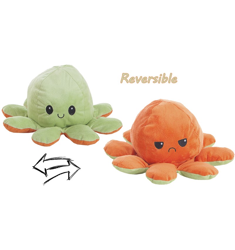 Pulpo Reversible Terciopelo Naranja/Verde