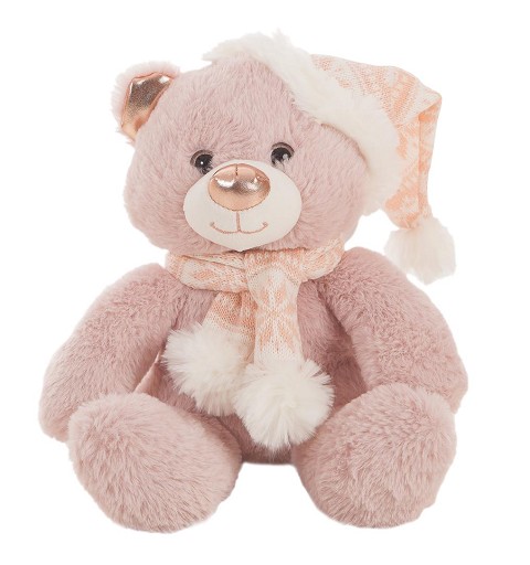 Oso de Peluche Navideño Rosa