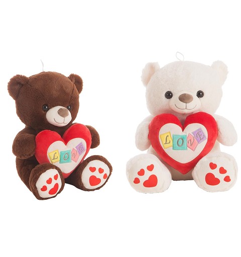 Osito De Peluche Corazon Lentejuelas Reversibles 32Cm