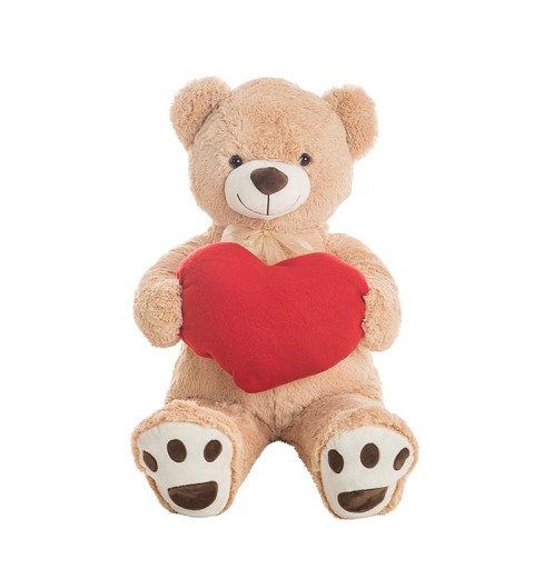 Oso de Peluche 100 cm Beig con Corazon