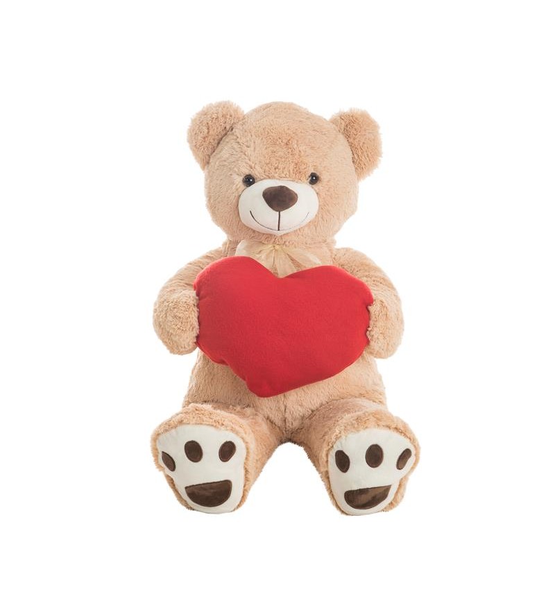 Oso de Peluche 100 cm Beig con Corazón