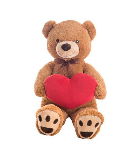 Oso San Valentín 22 cm - Marrón