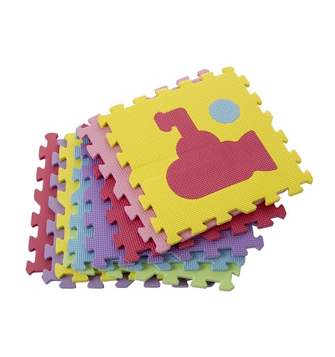 Puzzle Suelo Goma Eva Maquinaria Set 9 Pcs.