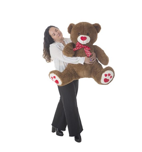 Peluche Oso Grande San Valentín 14 Febrero 40cm Beige