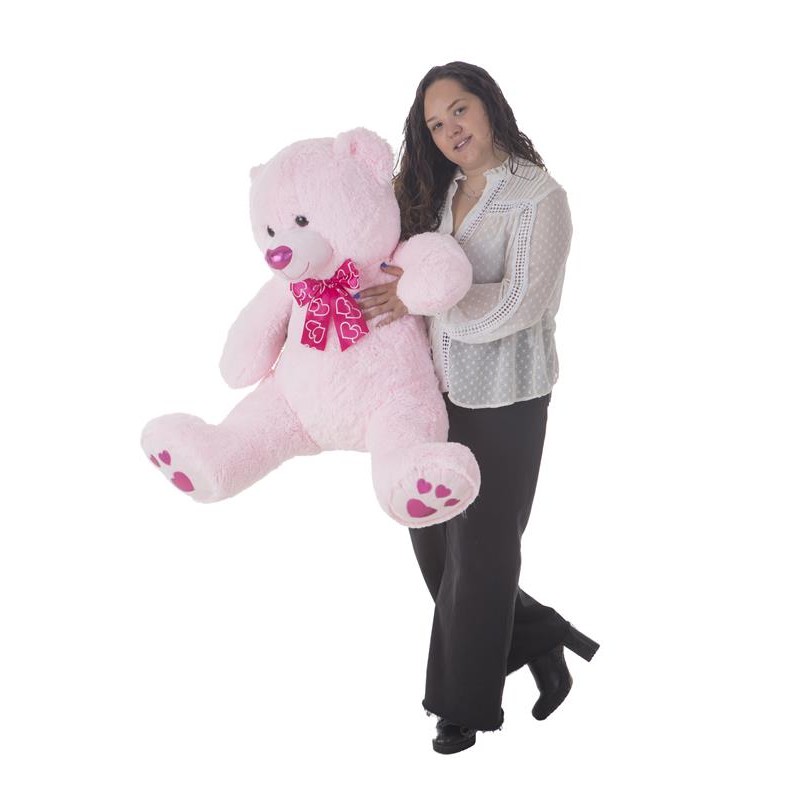 Oso de Peluche Gigante Jas Sentado 80Cm Rosa