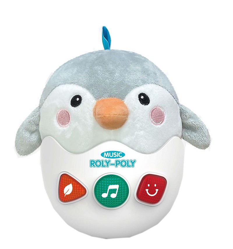 Peluche Pingüino WinFun Con Luz Y Sonido | 25 Cm Rosa | Nanas Y Luces De Colores Para Bebés