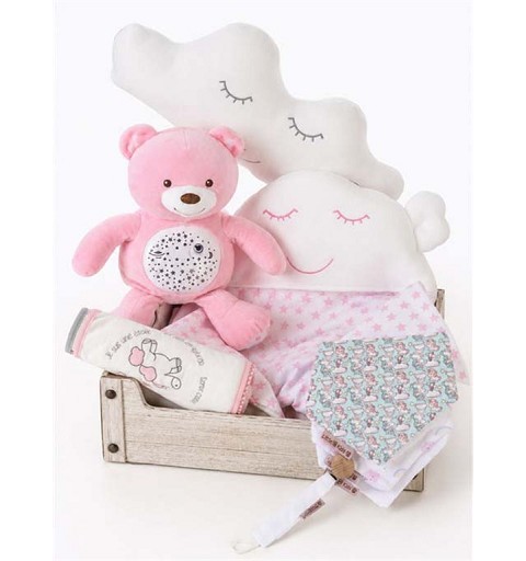 Canastilla Rosa Oso Musical