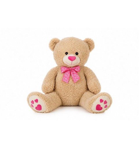 Oso Beig con Lazo Corazones...